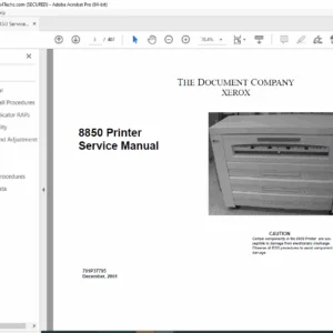 Xerox 8850 Wide Format Printer Service Manual PDF –  DOWNLOAD
