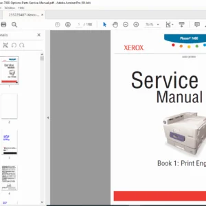 Xerox Phaser 7400 Service Manual PDF — Print Engine, Options & Parts Guide