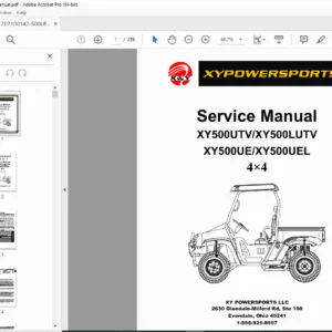 Xinyang 500UE 500UEL UTV Service Manual XY500 4x4 Utility Vehicle Repair Guide PDF