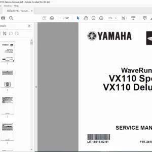 Yamaha WaveRunner VX110 Sport & Deluxe Service Repair Manual PDF