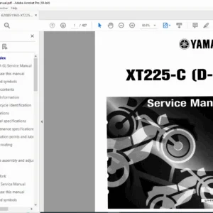 Yamaha XT225H XT225HC Supplementary Service Manual 1995 PDF