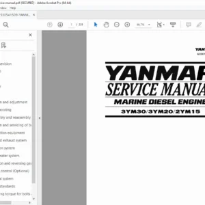Yanmar 3YM30 / 3YM20 / 2YM15 Marine Diesel Engine Service Manual PDF