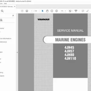 Yanmar 4JH45–4JH110 Marine Engine Service Manual (0BJHC-EN0010)  PDF