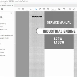 Yanmar L70W & L100W Industrial Engine Service Manual PDF