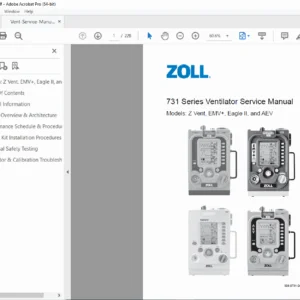 ZOLL 731 Series Ventilator Service Manual (Z Vent, EMV+, Eagle II, AEV) PDF