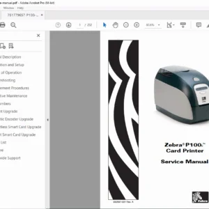 Zebra P100i Card Printer Service & Repair Manual PDF