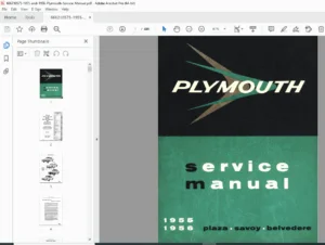 1955–1956 Plymouth Plaza/Savoy/Belvedere Factory Service Manual (PDF)