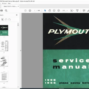 1955–1956 Plymouth Plaza/Savoy/Belvedere Factory Service Manual (PDF)