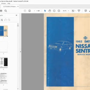1982 Nissan Datsun Sentra (B11 Series) Service Manual PDF