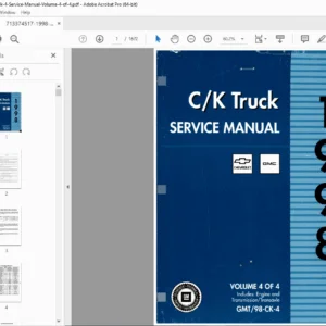 1998 GMC / Chevrolet C/K Truck Service Manual – Volume 4 (PDF)