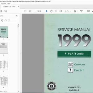 1999 Chevrolet Camaro & Pontiac Firebird Service Manual – Volume 2 PDF