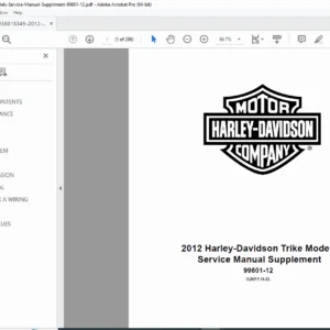 2012 Harley-Davidson Trike Models Service Manual Supplement 99601-12 PDF