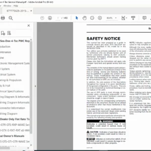 2015 Sea-Doo 4-TEC Service & Repair Manual (GTI/GTR/GTX/RXP/RXT) PDF