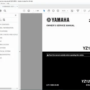 2021 Yamaha YZ125X Owner’s Service Manual – PDF Download