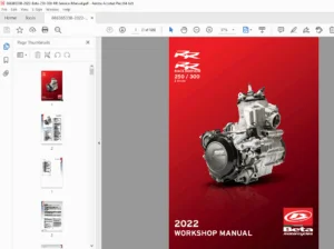 2022 Beta RR 250/300 2T Race Edition Workshop Service Manual (PDF)