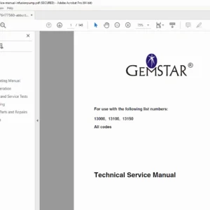 Abbott GemStar Infusion Pump Service & Troubleshooting Manual PDF