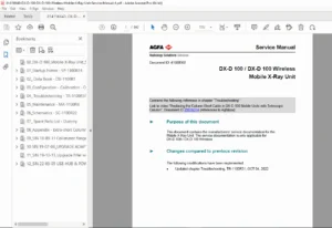Agfa DX-D 100 / DX-D 100 Wireless Mobile X-Ray Service Manual (PDF)
