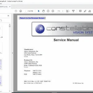 Alcon Constellation Vision System Service Manual (2008) – PDF