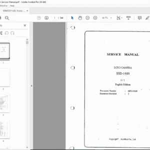 Aloka SSD-1400 Ultrasound Echo Camera Service Manual – PDF