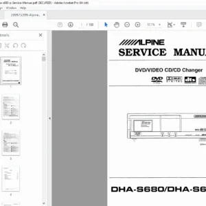 Alpine DHA-S680 / DHA-S680P DVD-Video CD/CD Changer Service Manual PDF