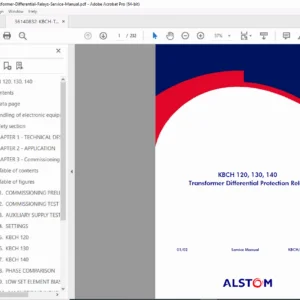 Alstom KBCH 120 130 140 Transformer Differential Relay Service Manual PDF