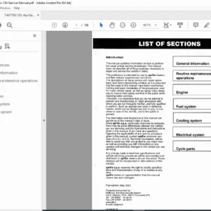 Aprilia Scarabeo 150 Service Manual (2001) PDF