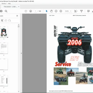 Arctic Cat 2006 ATV Service Manual — Repair, Maintenance & Troubleshooting PDF
