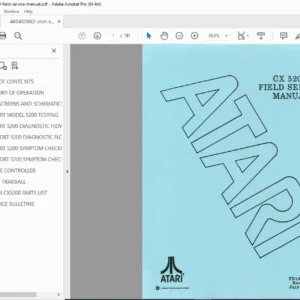 Atari CX-5200 Game Console Field Service Manual PDF