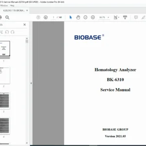 BIOBASE BK-6310 Hematology Analyzer Service Manual PDF Download 2021