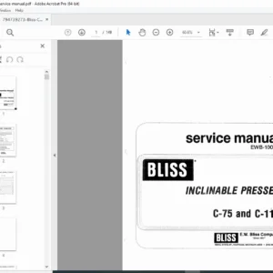 BLISS C-75 & C-110 Inclineable Press Service Manual – PDF Download