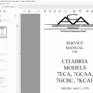 Bellanca Citabria Service Manual – Models 7ECA, 7GCAA, 7GCBC, 7KCAB PDF