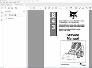 Bobcat 843 Skid Steer Loader Service Manual – PDF Download