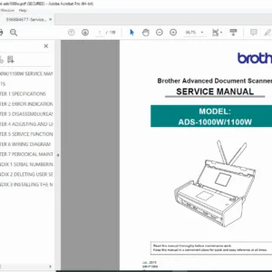 Brother ADS-1000W / ADS-1100W Scanner Service Repair Manual PDF