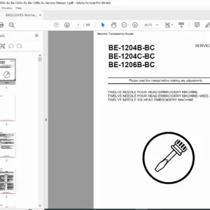 Brother BE-1204B-BC, BE-1204C-BC & BE-1206B-BC Service Manual PDF