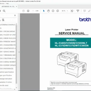 Brother HL-5340D, HL-5350DN, HL-5370DW Service Manual PDF