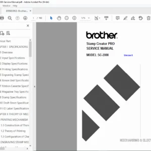 Brother Stamp Creator PRO SC-2000 Service Manual PDF Download