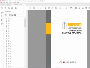 CHL Forklift 2.0–3.5T Operation & Service Manual PDF