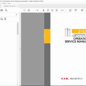 CHL Forklift 2.0–3.5T Operation & Service Manual PDF