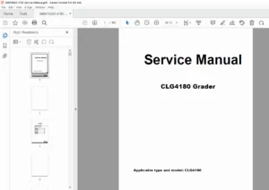 CLG4180 Motor Grader Service Manual Repair Guide PDF Download