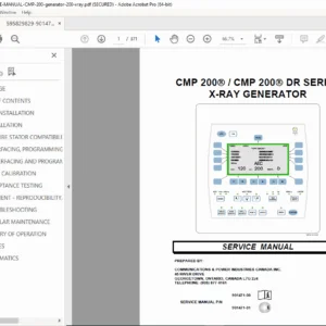 CPI CMP 200 & CMP 200 DR X-Ray Generator Service Manual - PDF