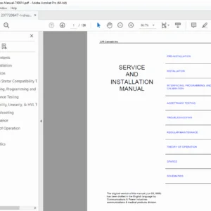 CPI Indico 100L X-Ray Generator Service & Installation Manual PDF