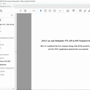 Can-Am Outlander 570 / 650 / 850 & MAX 2016 Service Manual PDF
