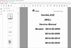 Candela GentleLASE MGL Service & Calibration Manual PDF Download