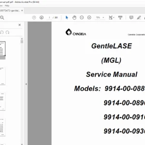 Candela GentleLASE Service Manual (MGL) -  PDF DOWNLOAD