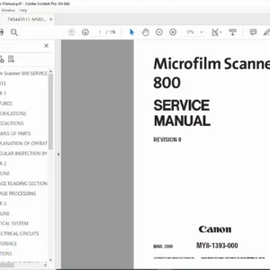 Canon Microfilm Scanner 800 (MS800) Service Manual Rev.0 (Mar 2000) PDF