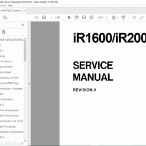Canon iR1600 iR2000 Copier Service Repair Manual – PDF Download