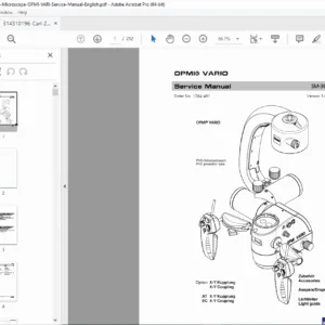 Carl Zeiss OPMI VARI Neurosurgical Microscope Service Manual PDF