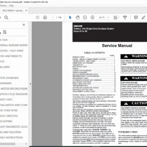 Carrier 38MARB Outdoor Unit Service Manual PDF