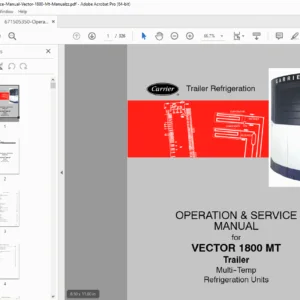 Carrier Transicold Vector 1800 MT Trailer Operation & Service Manual (PDF)
