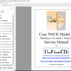 Case 580CK Model B Backhoe Loader Tractor Service Manual (PDF)